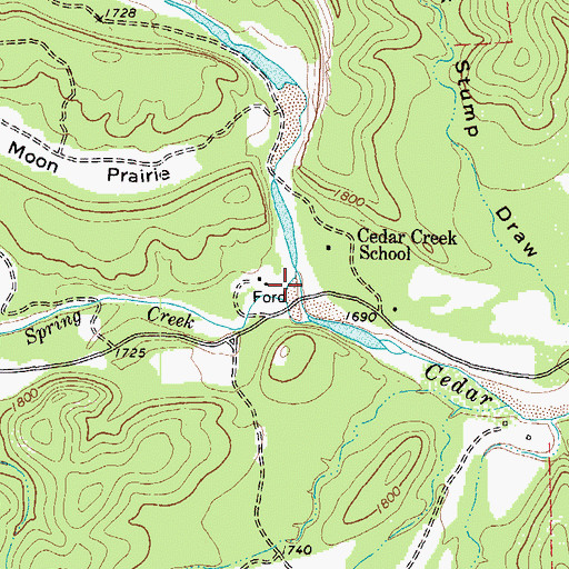 Topographic Map of Spring Creek, TX