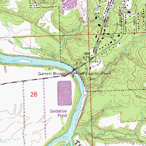 Topographic Map of Garrett Ferry (historical), AL
