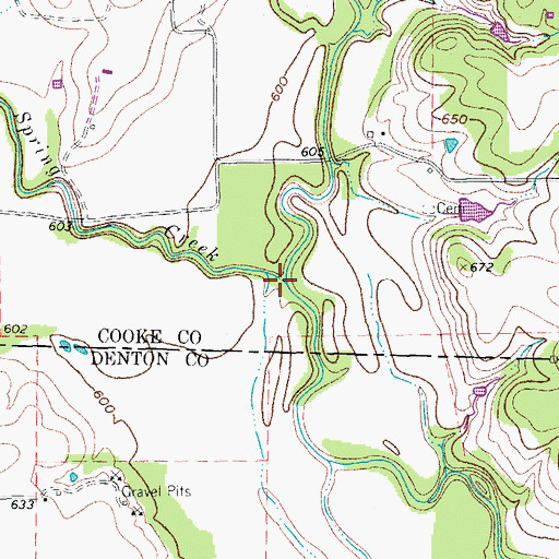 Topographic Map of Spring Creek, TX