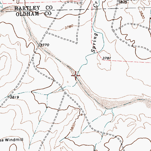 Topographic Map of Spring Creek, TX