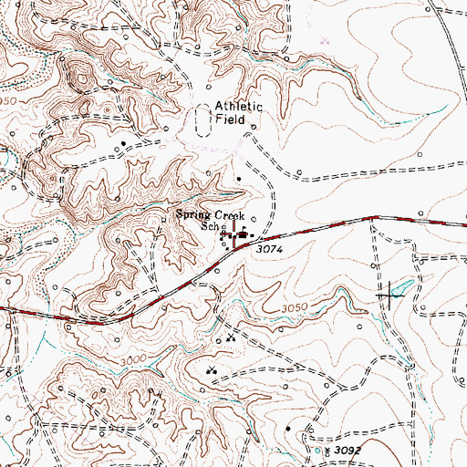 Topographic Map of Spring Creek School, TX