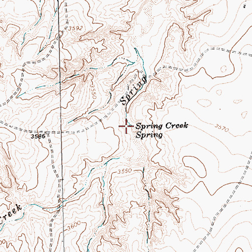 Topographic Map of Spring Creek Spring, TX