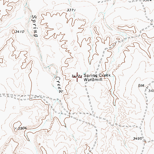 Topographic Map of Spring Creek Windmill, TX