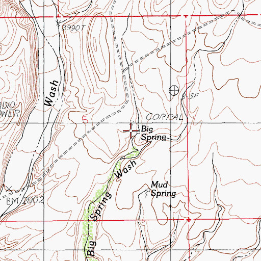 Topographic Map of Big Spring, AZ