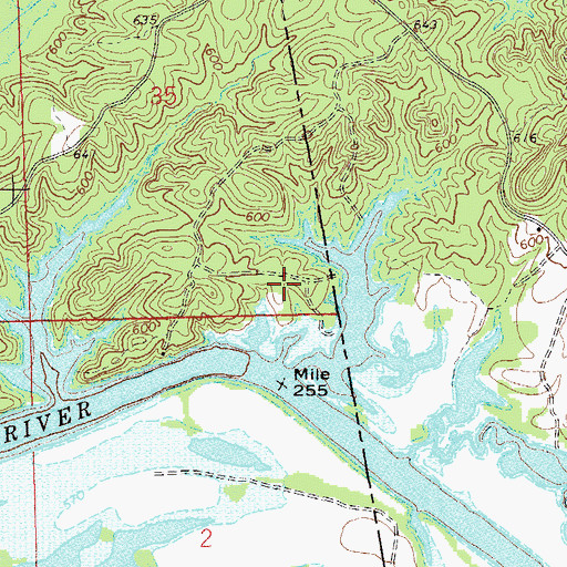 Topographic Map of Grantville (historical), AL
