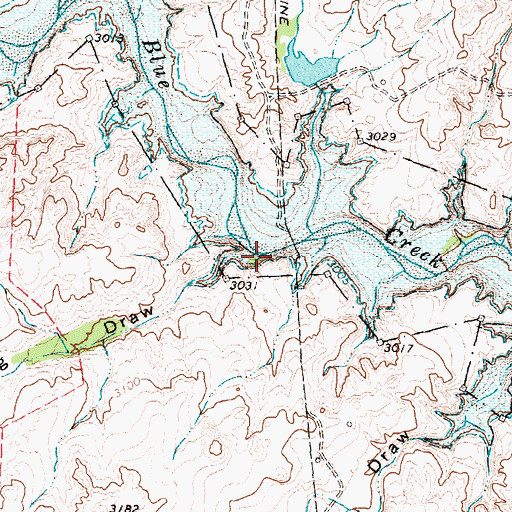 Topographic Map of Spring Draw, TX