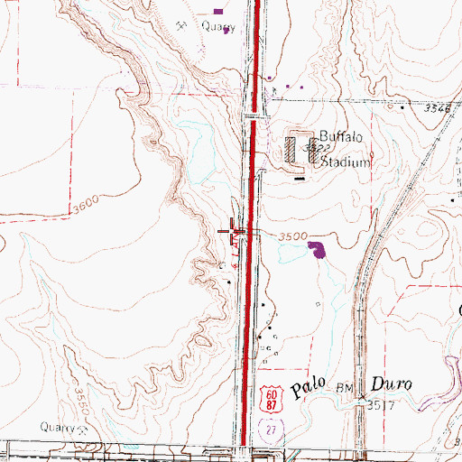 Topographic Map of Spring Draw, TX