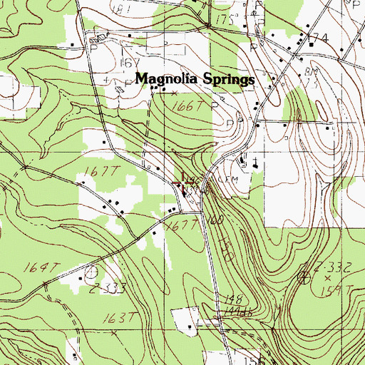 Topographic Map of Spring Hill Church, TX