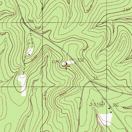 Topographic Map of Spring Hill Church, TX
