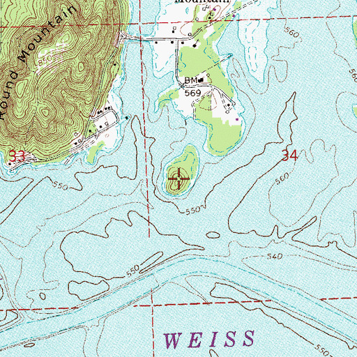 Topographic Map of Graveyard Hill, AL
