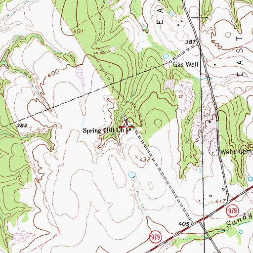 Topographic Map of Spring Hill Church, TX