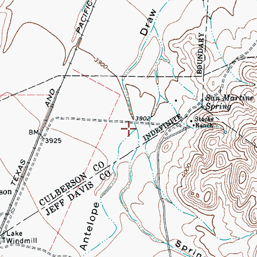 Topographic Map of Spring Hills Draw, TX