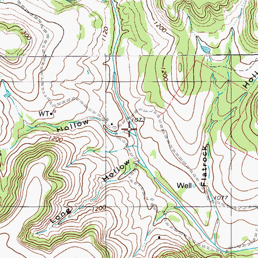 Topographic Map of Spring Hollow, TX