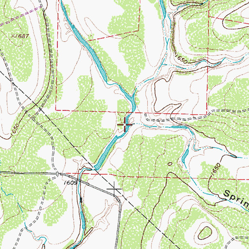 Topographic Map of Spring Hollow, TX