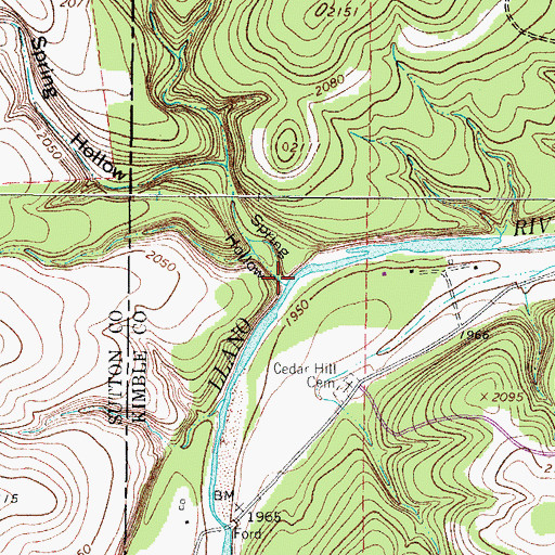 Topographic Map of Spring Hollow, TX