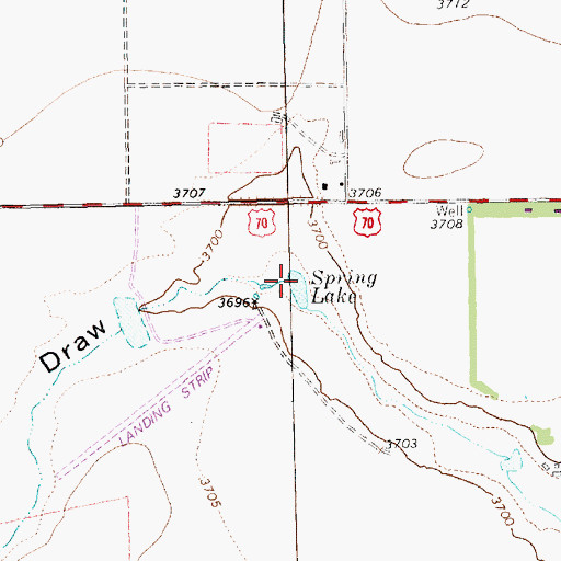Topographic Map of Spring Lake, TX