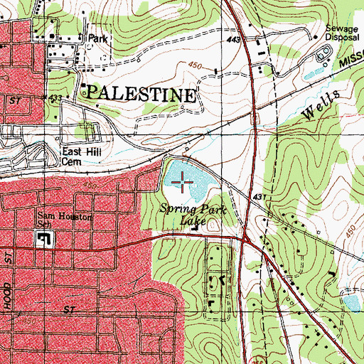 Topographic Map of Spring Park Lake, TX