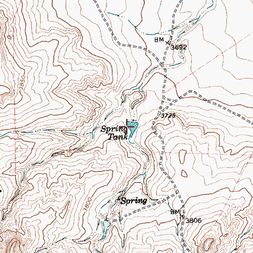 Topographic Map of Spring Tank, TX