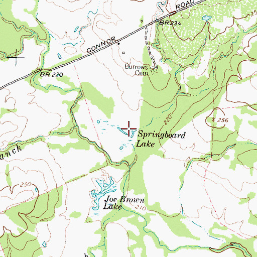 Topographic Map of Springboard Lake, TX