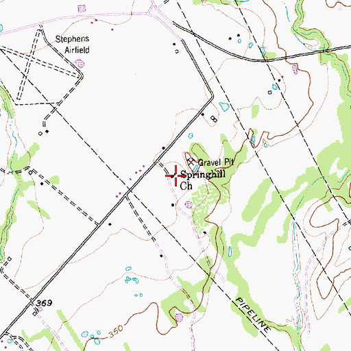 Topographic Map of Springhill Church, TX