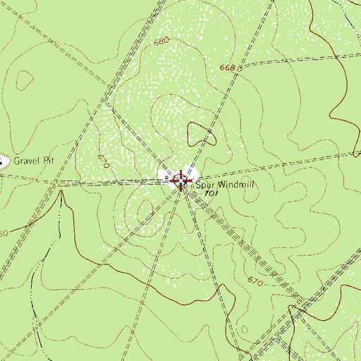 Topographic Map of Spur Windmill, TX