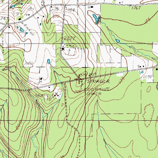 Topographic Map of Spurger Lookout, TX