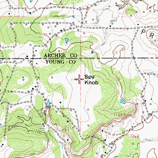 Topographic Map of Spy Knob, TX