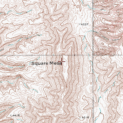 Topographic Map of Square Mesa, TX