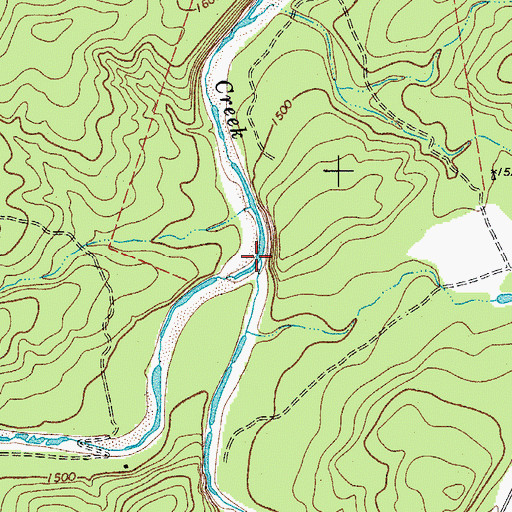 Topographic Map of Squaw Creek, TX
