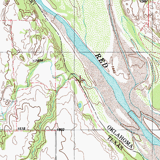 Topographic Map of Squaw Creek, OK