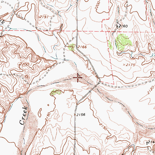 Topographic Map of Squaw Creek, TX