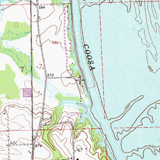 Topographic Map of Hardwick Ferry (historical), AL