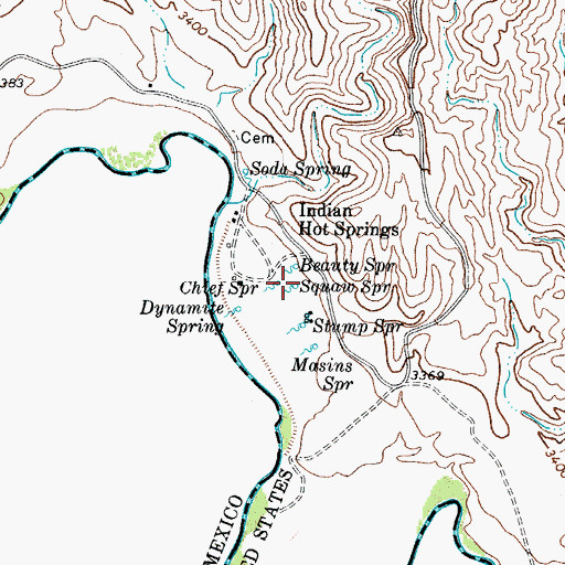 Topographic Map of Squaw Spring, TX
