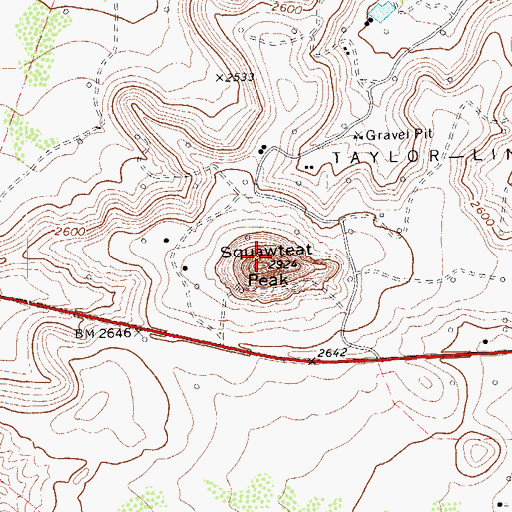 Topographic Map of Squawteat Peak, TX