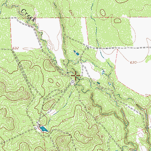 Topographic Map of Squirrel Creek, TX