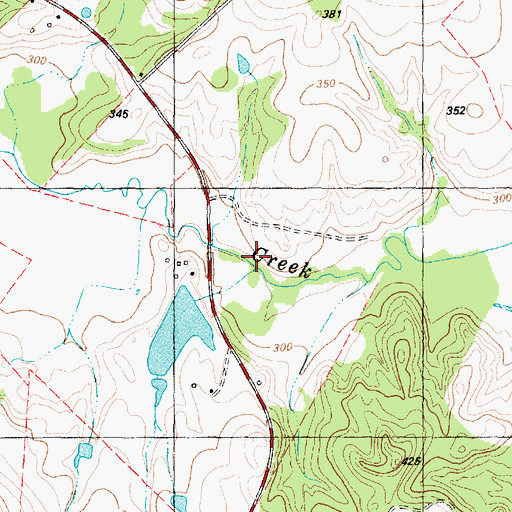 Topographic Map of Squirrel Creek, TX
