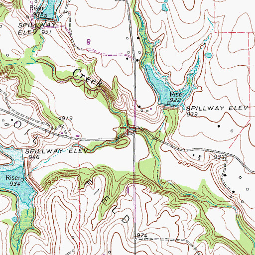 Topographic Map of Squirrel Creek, TX