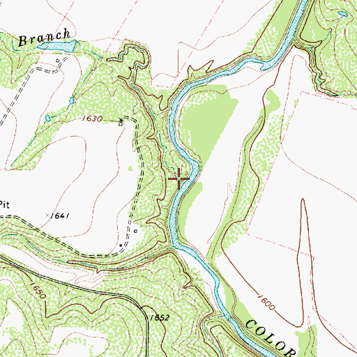 Topographic Map of Stag Branch, TX
