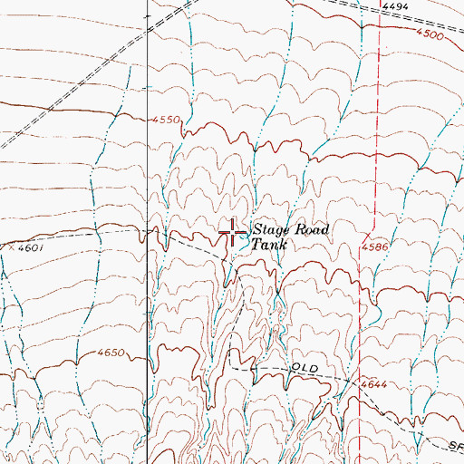 Topographic Map of Stage Road Tank, TX