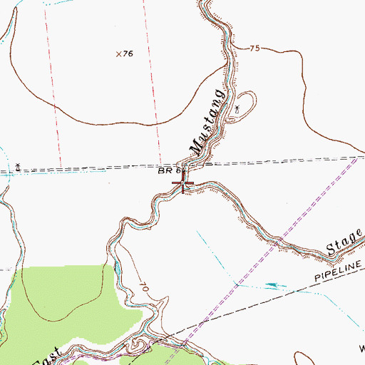Topographic Map of Stage Stand Creek, TX