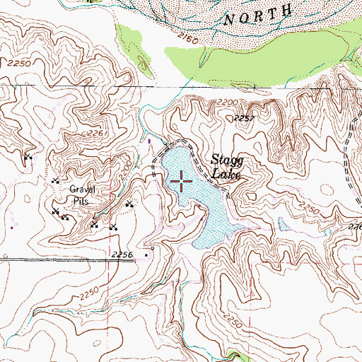 Topographic Map of Stagg Lake, TX