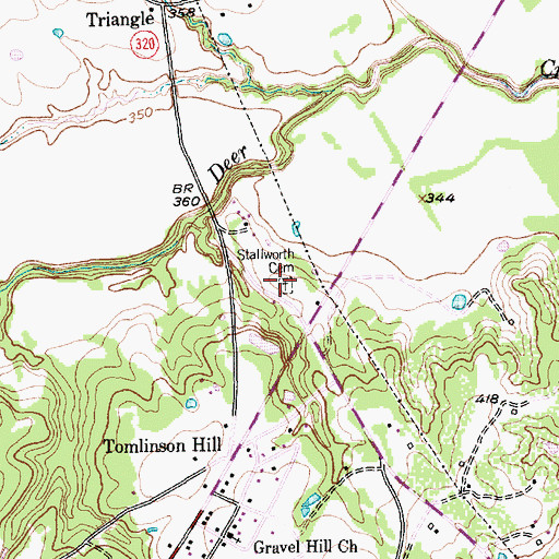 Topographic Map of Stallworth Cemetery, TX