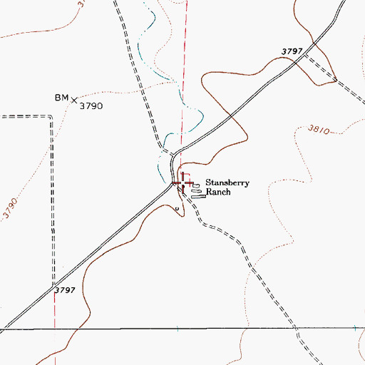 Topographic Map of Stansberry Ranch, TX