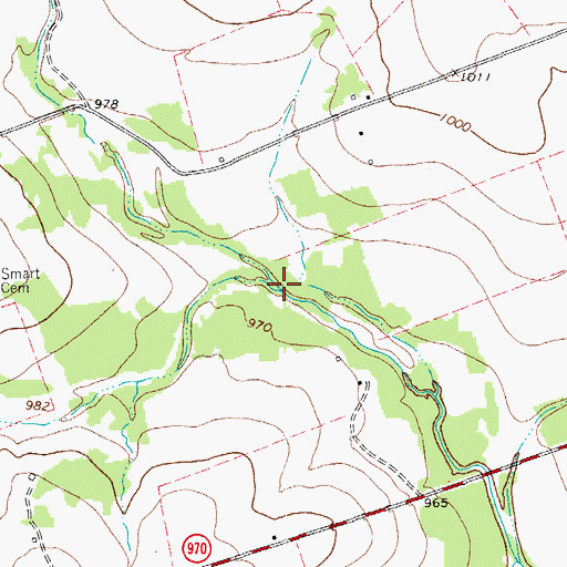 Topographic Map of Stapp Branch, TX