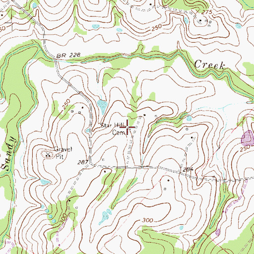 Topographic Map of Star Hill Cemetery, TX