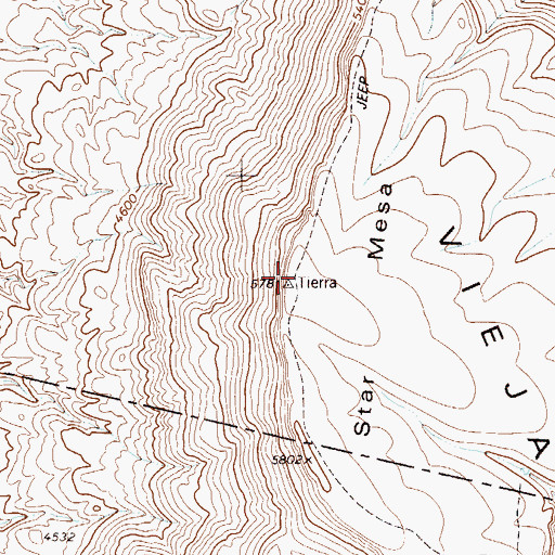 Topographic Map of Star Mesa, TX