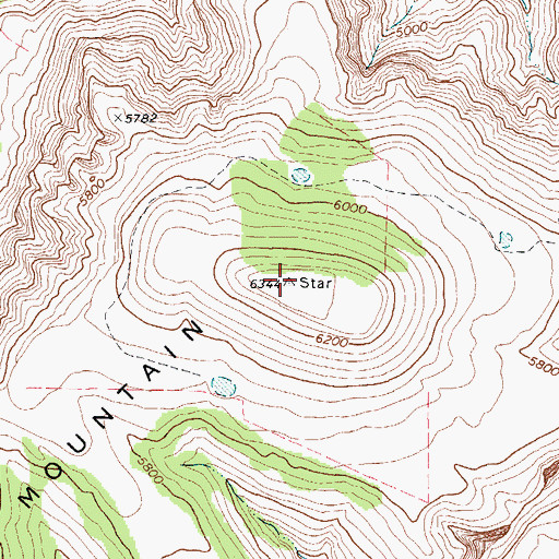 Topographic Map of Star Mountain, TX