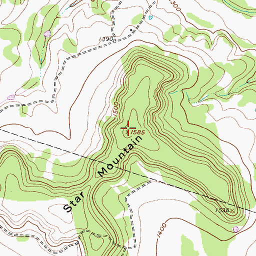 Topographic Map of Star Mountain, TX
