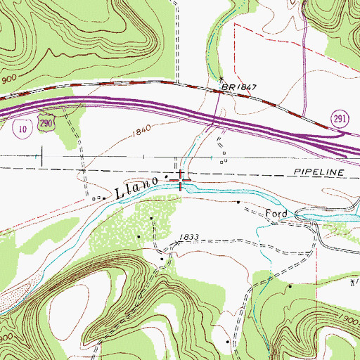 Topographic Map of Stark Creek, TX