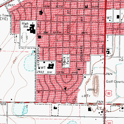 Topographic Map of Stark Park, TX